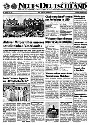 Neues Deutschland Online-Archiv vom 23.09.1977