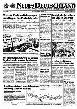 Neues Deutschland Online-Archiv vom 29.09.1977