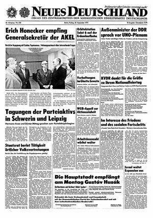 Neues Deutschland Online-Archiv on Sep 30, 1977