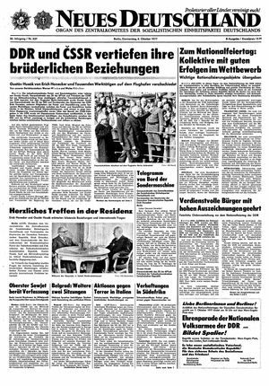 Neues Deutschland Online-Archiv vom 06.10.1977