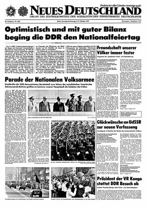 Neues Deutschland Online-Archiv vom 08.10.1977