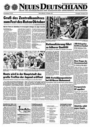 Neues Deutschland Online-Archiv vom 19.10.1977