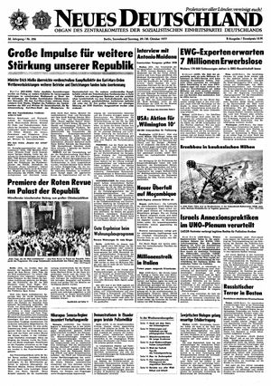 Neues Deutschland Online-Archiv vom 29.10.1977