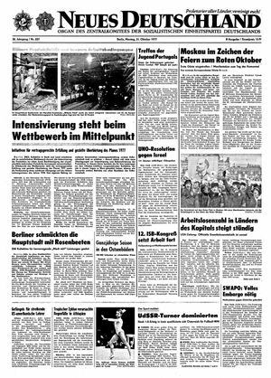 Neues Deutschland Online-Archiv vom 31.10.1977