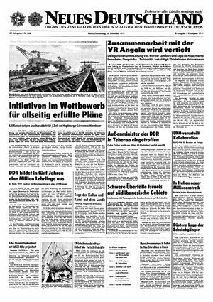 Neues Deutschland Online-Archiv vom 10.11.1977