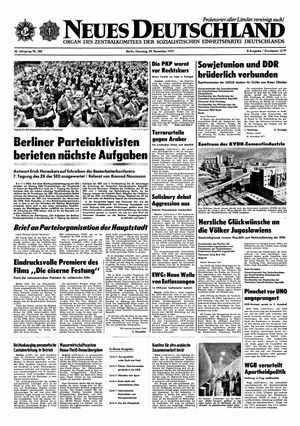 Neues Deutschland Online-Archiv vom 29.11.1977