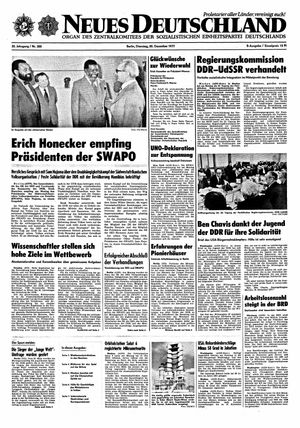 Neues Deutschland Online-Archiv vom 20.12.1977