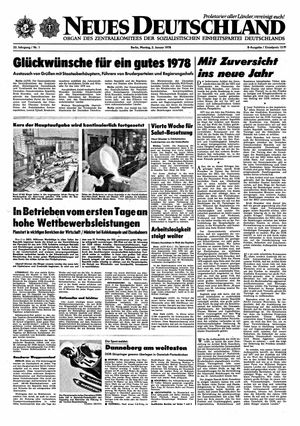 Neues Deutschland Online-Archiv vom 02.01.1978