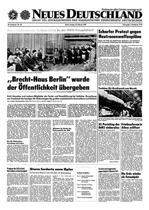 Neues Deutschland Online-Archiv vom 10.02.1978