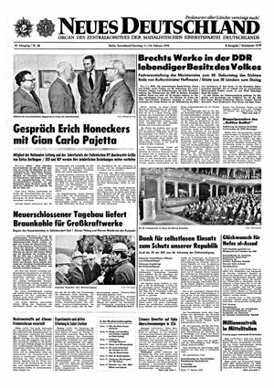 Neues Deutschland Online-Archiv vom 11.02.1978