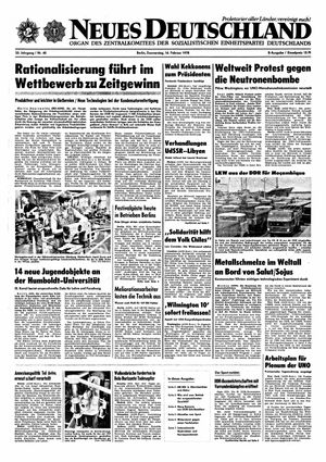 Neues Deutschland Online-Archiv vom 16.02.1978