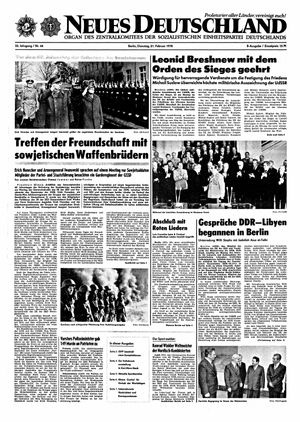 Neues Deutschland Online-Archiv vom 21.02.1978