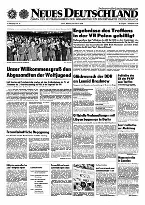 Neues Deutschland Online-Archiv on Feb 22, 1978