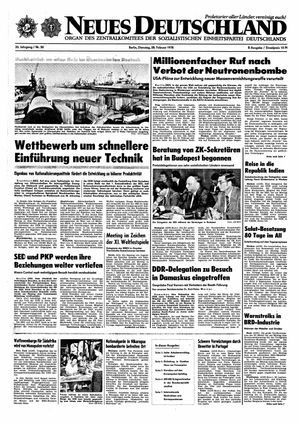 Neues Deutschland Online-Archiv vom 28.02.1978