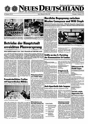 Neues Deutschland Online-Archiv vom 22.03.1978