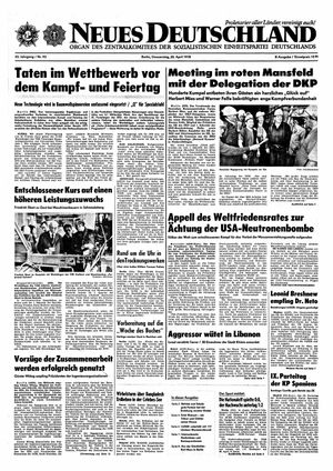 Neues Deutschland Online-Archiv vom 20.04.1978
