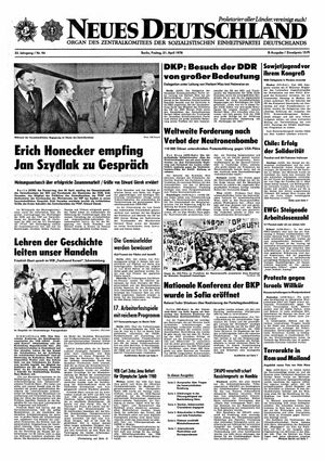Neues Deutschland Online-Archiv vom 21.04.1978