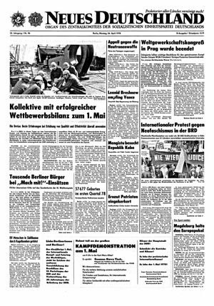 Neues Deutschland Online-Archiv vom 24.04.1978