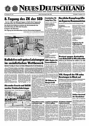 Neues Deutschland Online-Archiv vom 25.05.1978