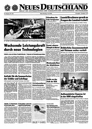 Neues Deutschland Online-Archiv vom 04.07.1978