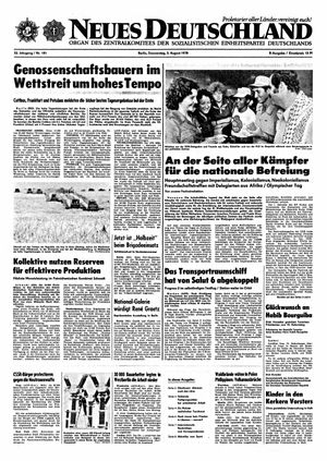 Neues Deutschland Online-Archiv vom 03.08.1978