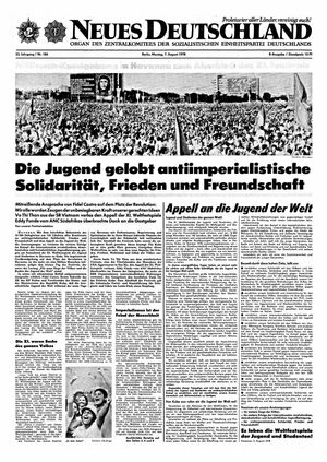Neues Deutschland Online-Archiv vom 07.08.1978