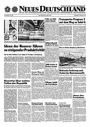 Neues Deutschland Online-Archiv vom 09.08.1978