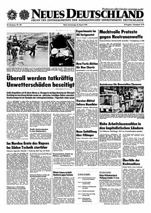 Neues Deutschland Online-Archiv vom 10.08.1978