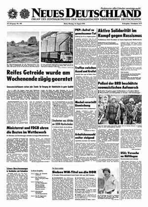 Neues Deutschland Online-Archiv vom 14.08.1978