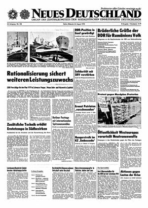 Neues Deutschland Online-Archiv vom 23.08.1978