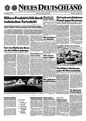 Neues Deutschland Online-Archiv vom 24.08.1978