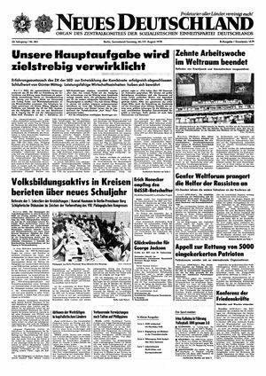 Neues Deutschland Online-Archiv vom 26.08.1978
