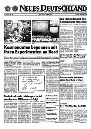 Neues Deutschland Online-Archiv vom 29.08.1978