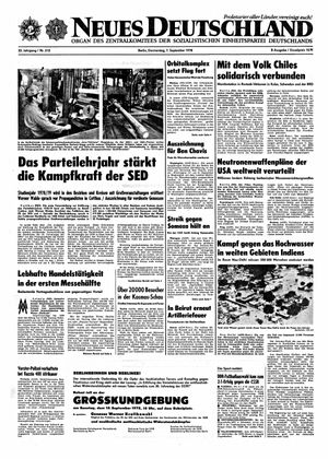 Neues Deutschland Online-Archiv vom 07.09.1978