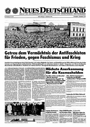 Neues Deutschland Online-Archiv vom 11.09.1978