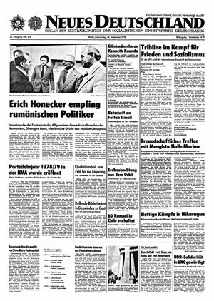 Neues Deutschland Online-Archiv vom 14.09.1978