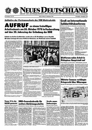 Neues Deutschland Online-Archiv vom 15.09.1978