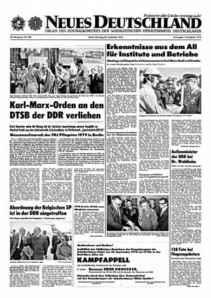 Neues Deutschland Online-Archiv vom 26.09.1978