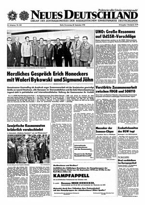 Neues Deutschland Online-Archiv vom 28.09.1978