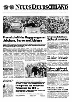 Neues Deutschland Online-Archiv vom 04.10.1978