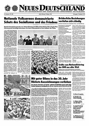 Neues Deutschland Online-Archiv vom 09.10.1978