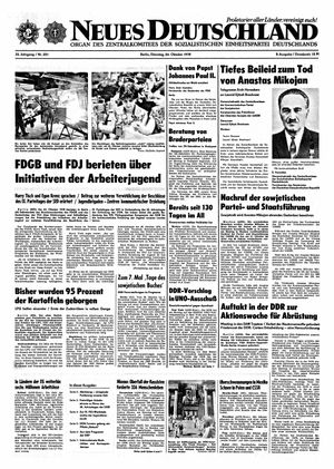 Neues Deutschland Online-Archiv vom 24.10.1978
