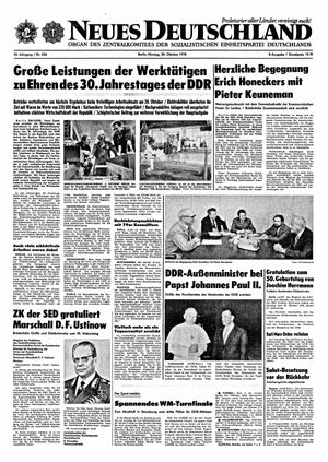 Neues Deutschland Online-Archiv vom 30.10.1978