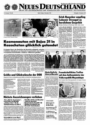 Neues Deutschland Online-Archiv vom 03.11.1978