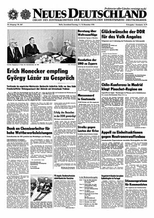 Neues Deutschland Online-Archiv vom 11.11.1978