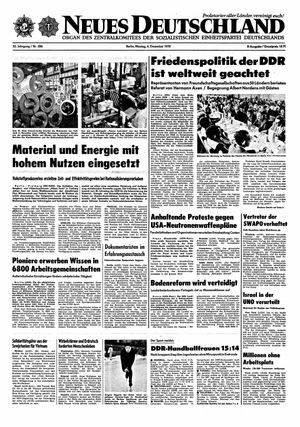 Neues Deutschland Online-Archiv vom 04.12.1978