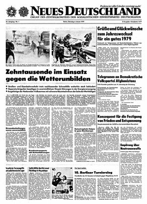 Neues Deutschland Online-Archiv vom 02.01.1979