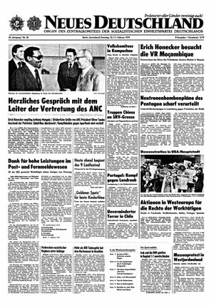 Neues Deutschland Online-Archiv vom 10.02.1979