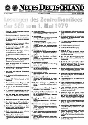 Neues Deutschland Online-Archiv vom 04.04.1979