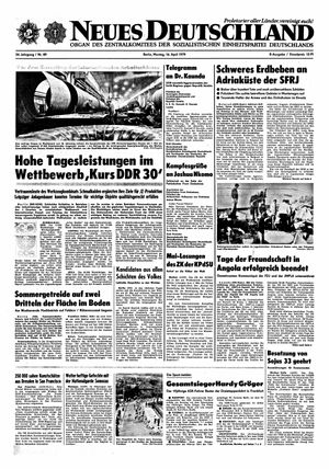 Neues Deutschland Online-Archiv vom 16.04.1979